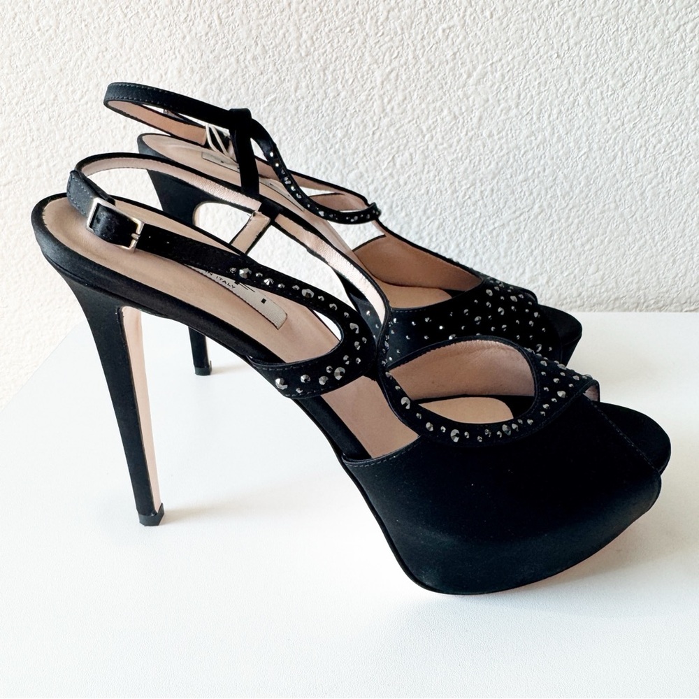 TIFFI Swarovski Studded Black Stiletto Heels EU Size 40 / 9/9.5